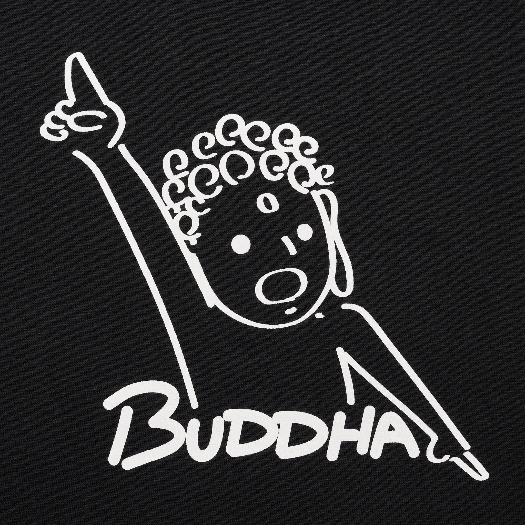 BUDDHA 仏像 Tシャツ (プリント) 6.2oz ホワイト/ブラック | BOSATSU