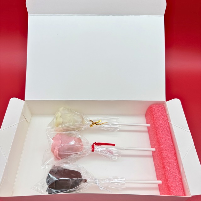 福良堂 ローズブーケコレクション　薔薇のスイーツブーケ（ケーキポップス3本入り）　食べられる花束ギフト（ご自宅用）【送料込み　※但し、北海道・沖縄県は除く】