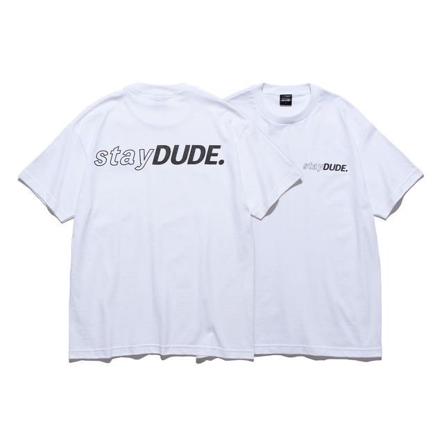 【STAY DUDE COLLECTIVE】Diagonal Logo SS Tee FW21 (WHITE)