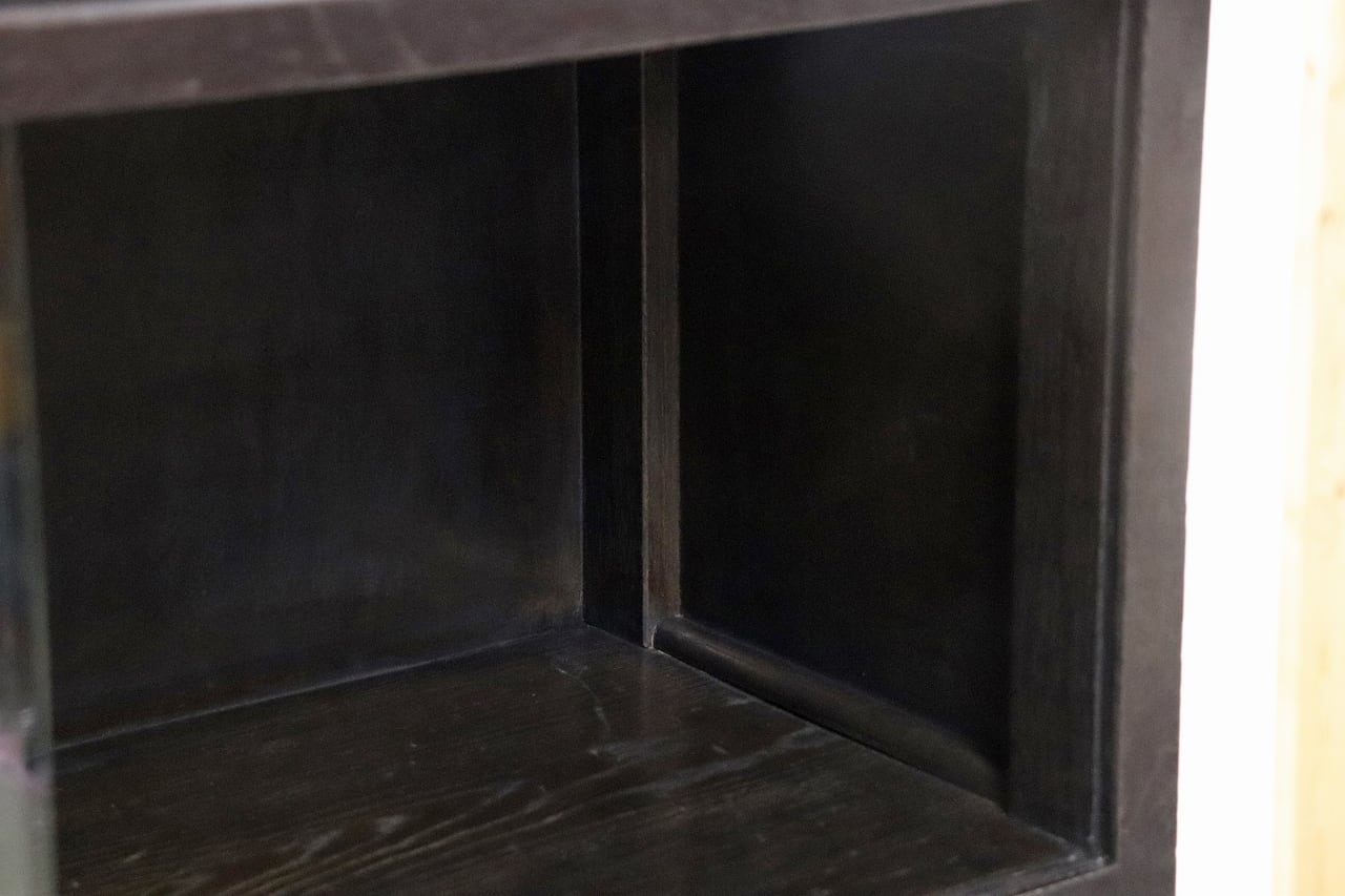 沼津店】レトロ ガラス キャビネット ダイヤガラス 食器棚 書棚 本棚