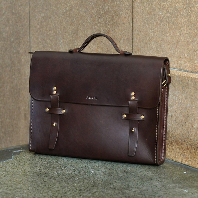 John Woodbridge & Sons Makers -satchel bag L size-Dark Brown