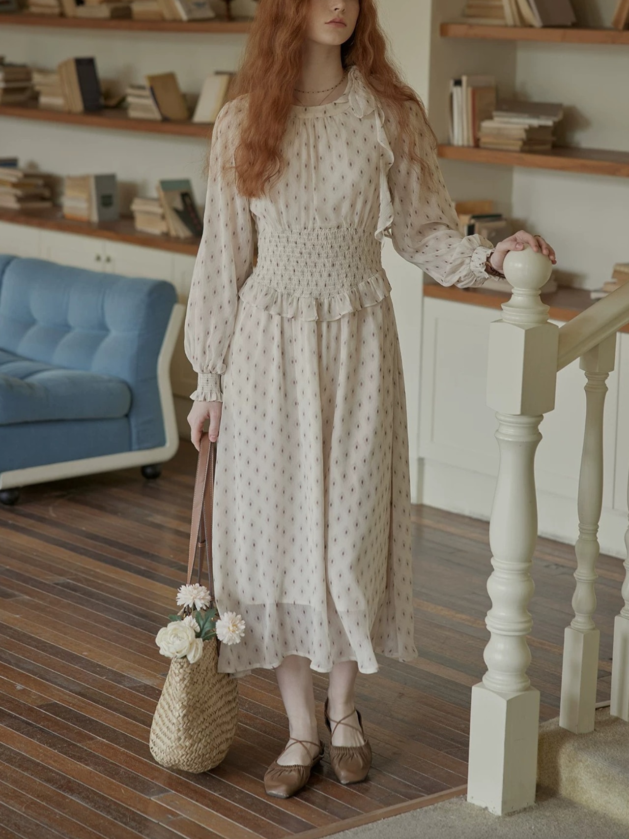 Rêverie à Pois Ruffle Dress F0784