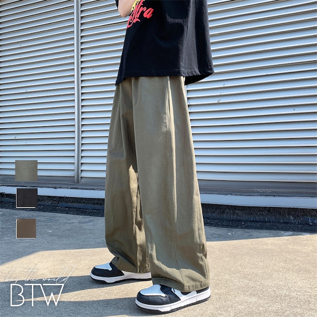 【韓国メンズファッション】ワイドレッグパンツ ストレート ナチュラル  大人カジュアル BW2624