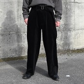INTERIM / 9W LINEN COTTON CORDUROY BELTED MIL BAGGY TROUSER
