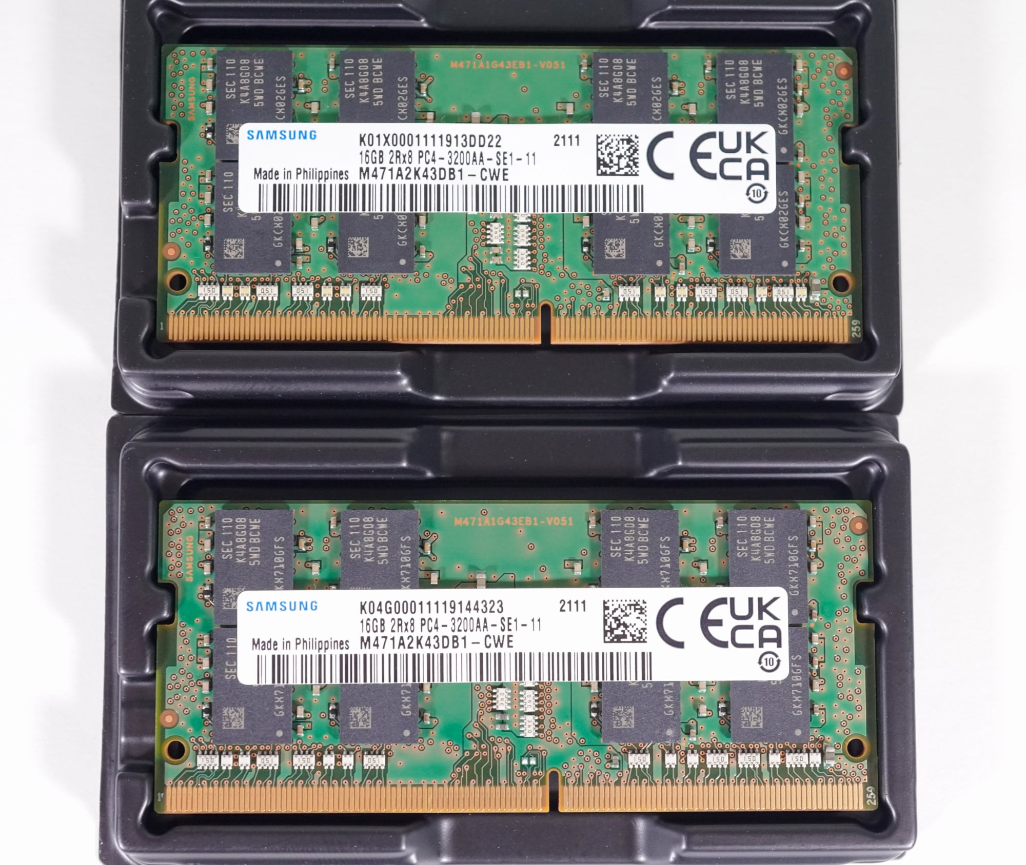 SAMSUNG DDR4 3200 16GB ×2 計 32GB 【動作確認済】 動作確認済・即納・ロット2111】Samsung DDR4-3200 16GB×2枚 32GB 2Rx8