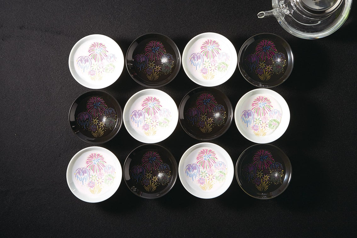 0110-003-02】『冷感平盃』『単品』『花火』*夏 花火 平盃 母の日 父の