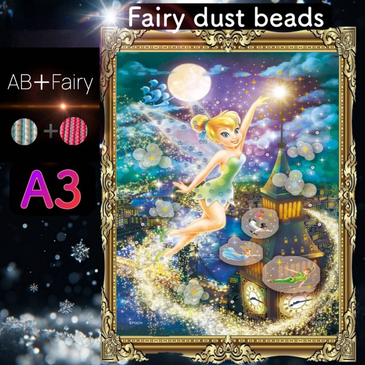 AB(オーロラ)+fairy各3色入り!四角ビーズ AB+fairy388ダイヤモンドアート