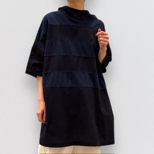 pas a pas different material combination hooded tunic