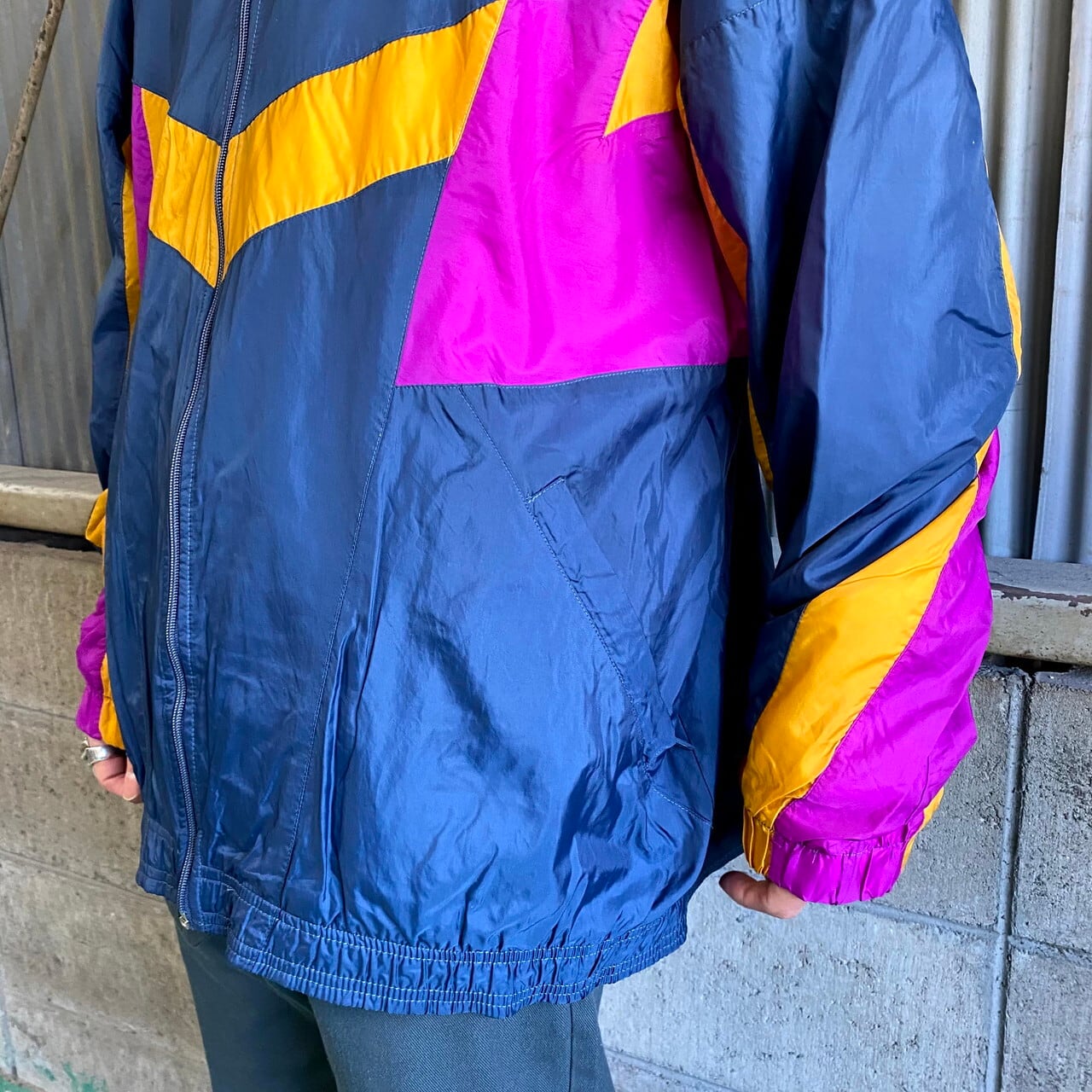 90年代 銀タグ NIKE ナイキ ナイロンジャケット メンズXL 古着 90s