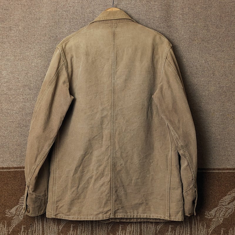 50s~ FINCK'S RED/BAR Brown Duck Chore Jacket (38 50s~ FINCK'S RED/BAR Brown Duck Chore Jacket (38
