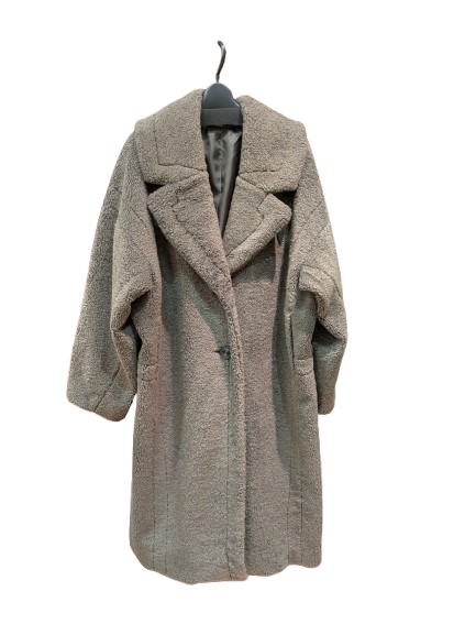 254601 ボア ロングコート /カーキ