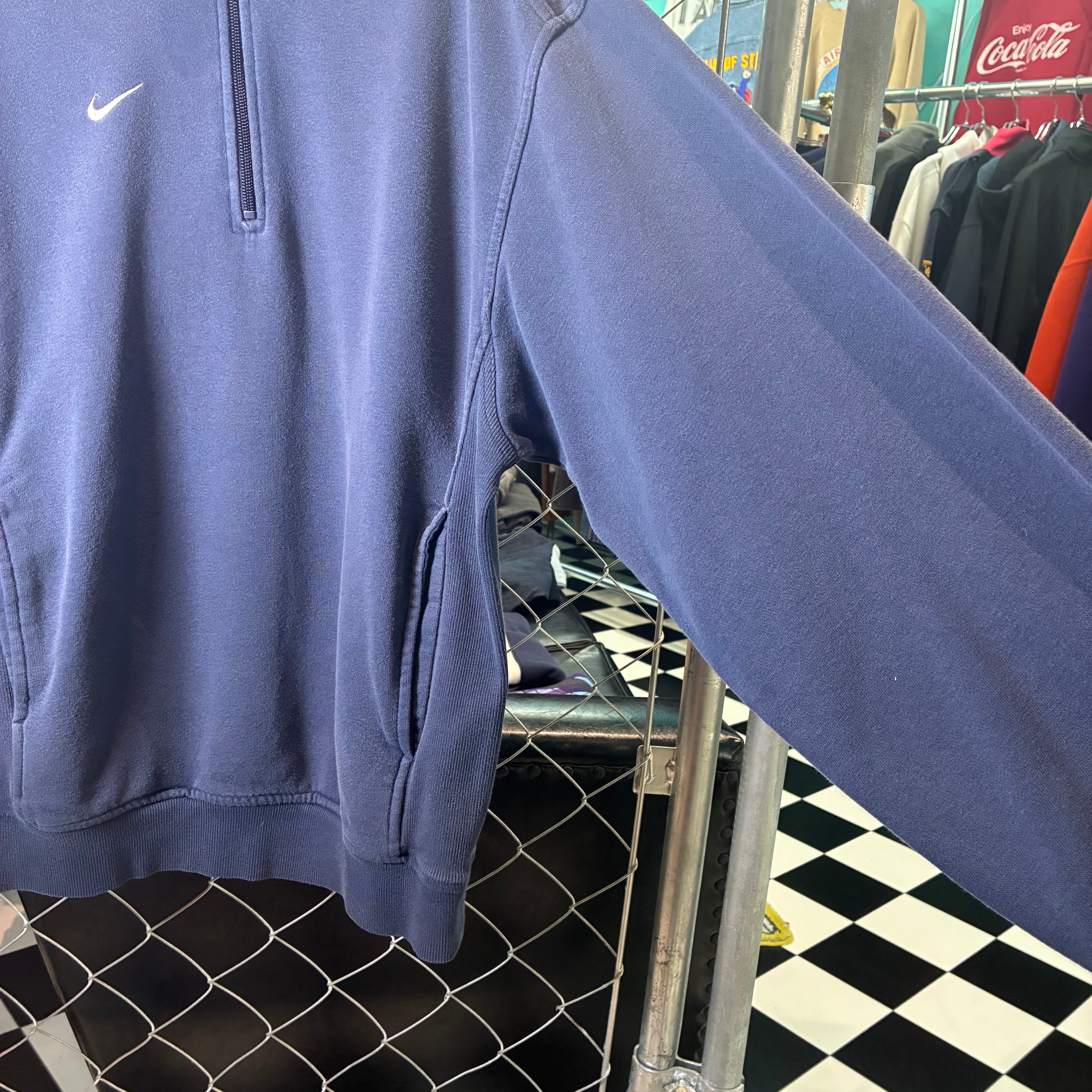 NIKE ハーフジップスウェット ネイビー ワンポイントスウィッシュ