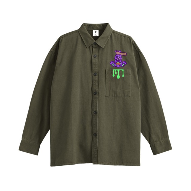 rabbit with ears grabbed Long sleeve shirt（ラビット ウィズ イアーズ グラブド ロング スリーブ シャツ)【Beige】