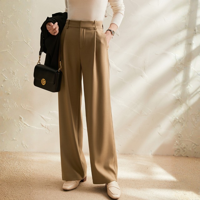 タック入り ワイド フルレングス パンツ K1135