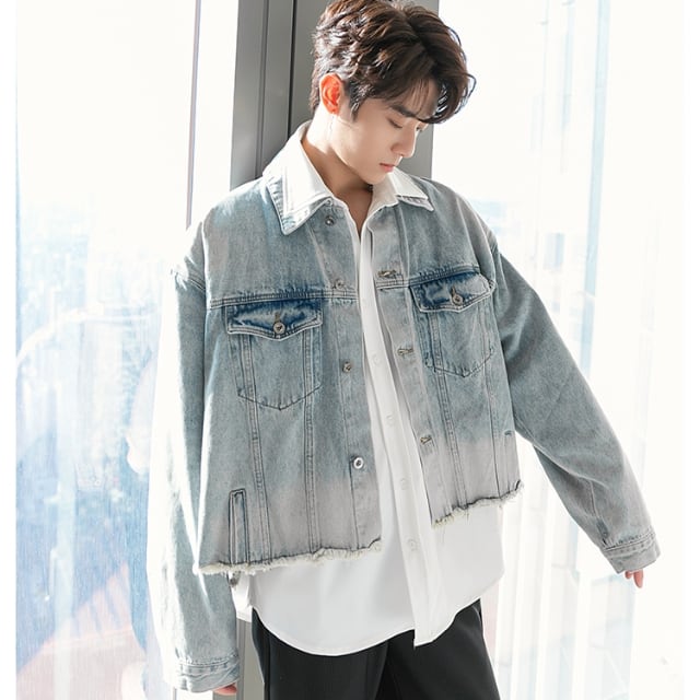 予約販売】ブルゾン アウター ジージャン デニム 切りっぱなし