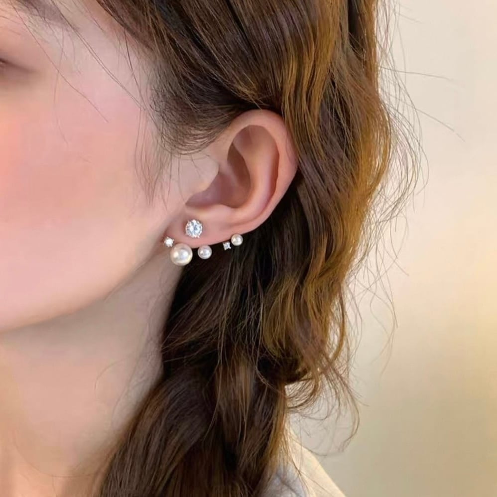 bijou pearls asymmetric pierce K851 | KOMOREBI
