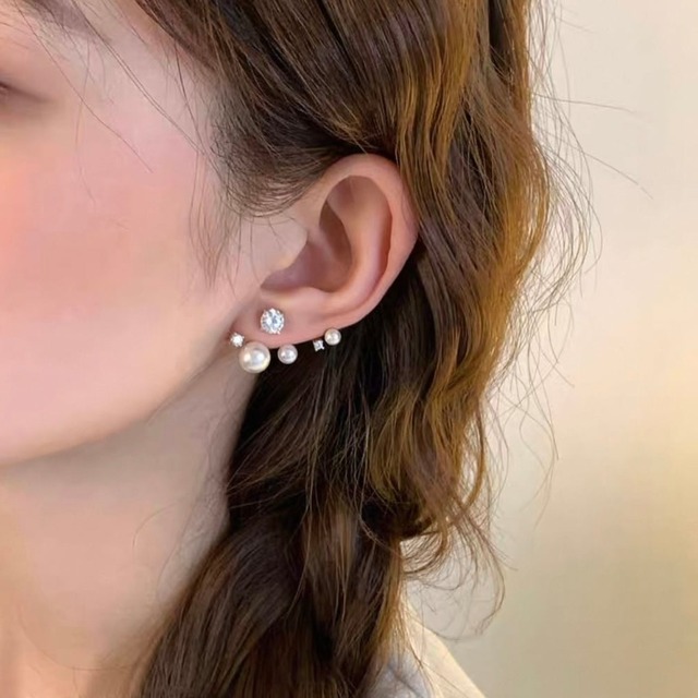 bijou pearls asymmetric pierce K851