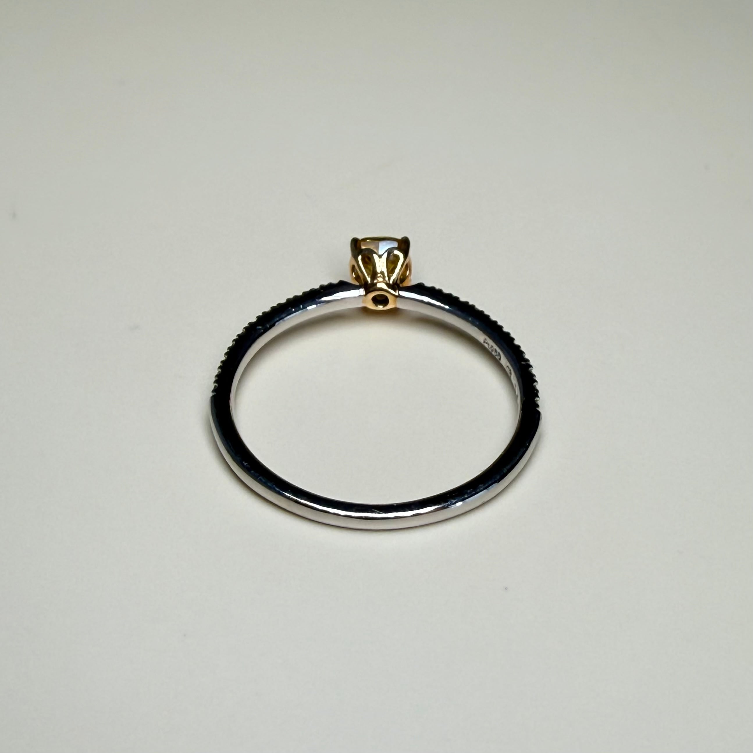 ファンシー ディープイエロー ダイヤモンドリング 0.503ct プラチナ