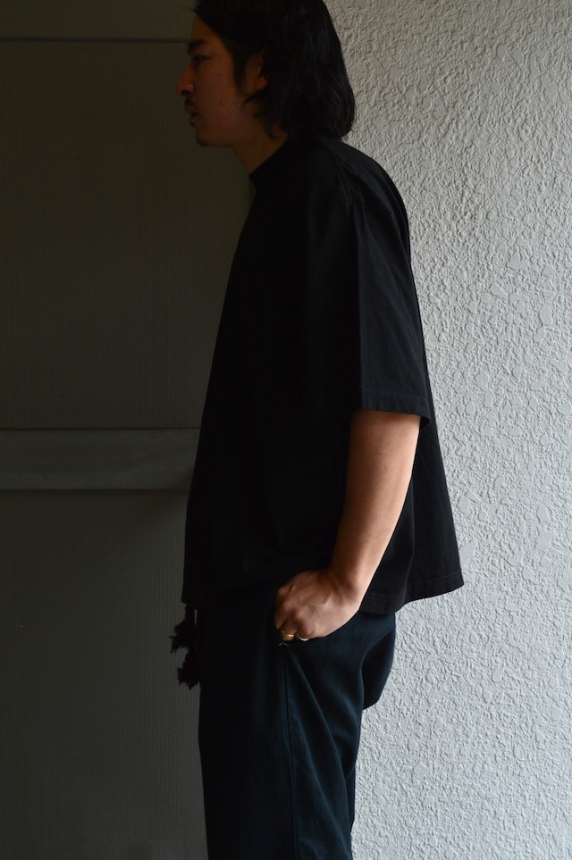 SHAKA WEAR garment dye 7.5oz drop wide fit heavy weight tee USA cotton WHITE/BLACK シャカウェアー ガーメントダイTシャツ