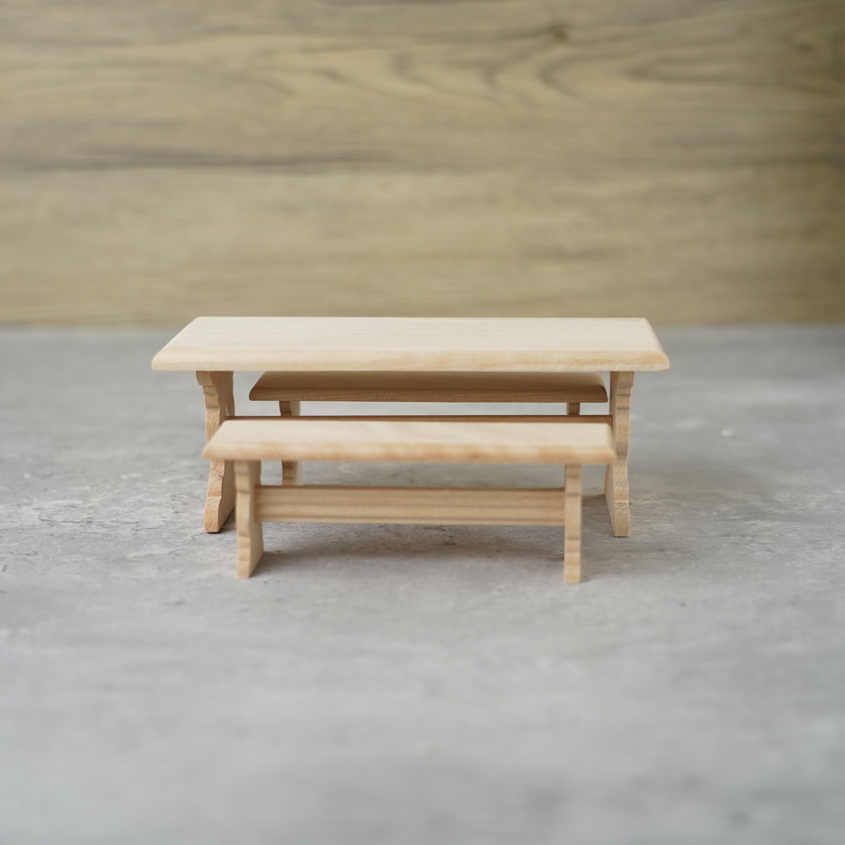 020-30023 ミニチュア家具 table&chair ダイニングテーブル＆ベンチ