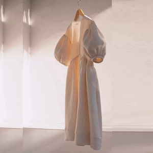 puff sleeve dress W00088