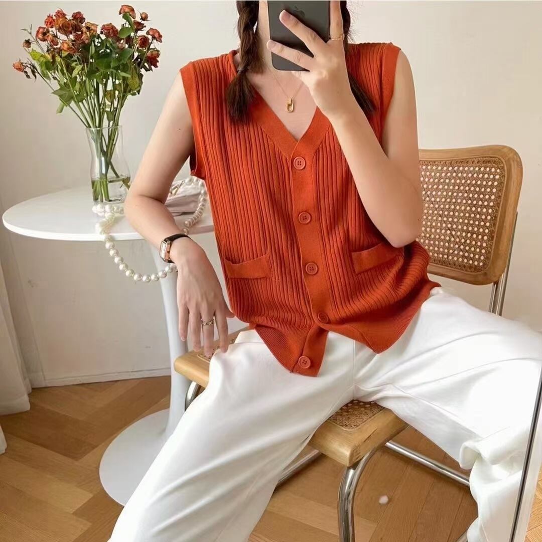 Vネックニットベスト　AJ1050-6611