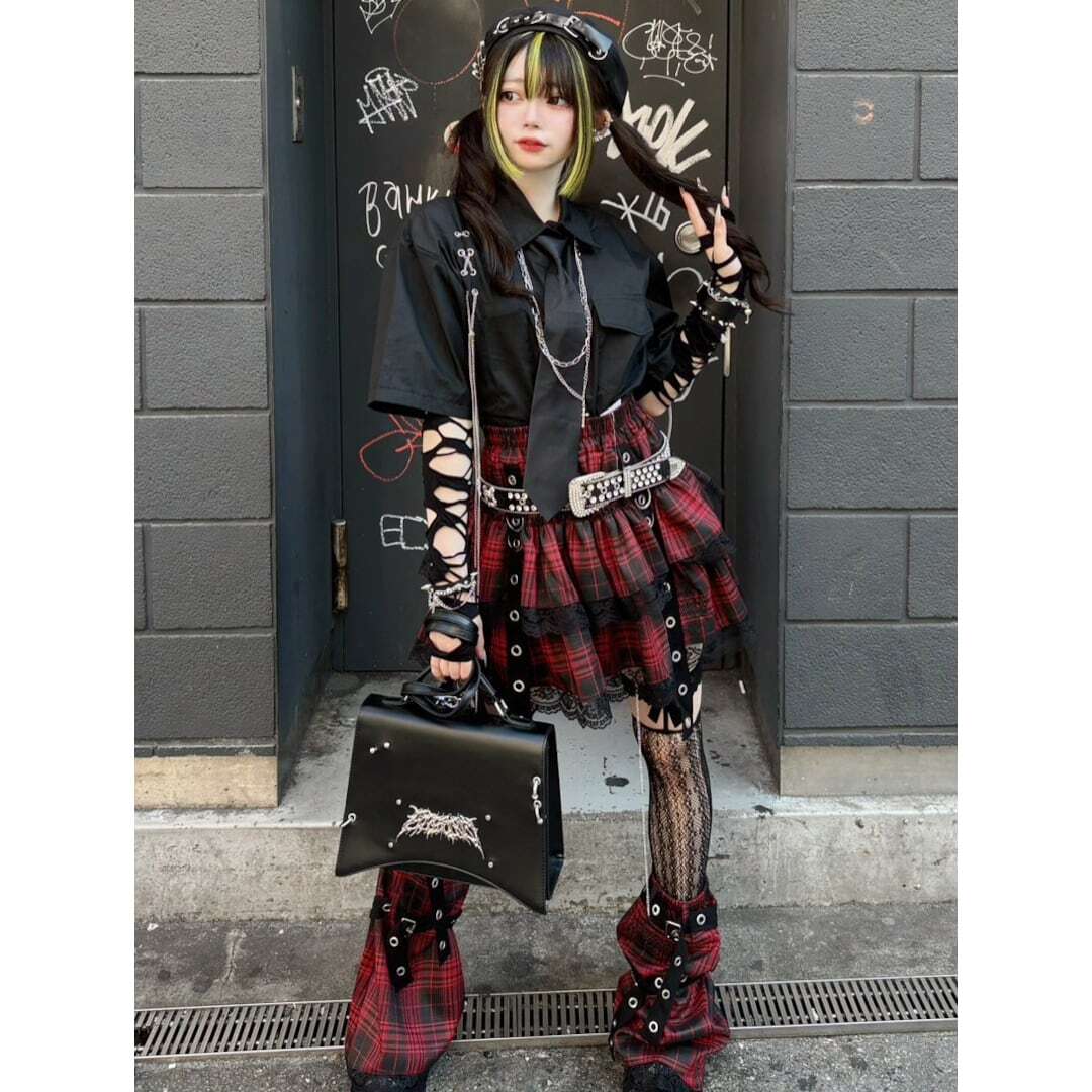 お得なセットアイテム】赤黒ミニスカ＋レッグウォーマー