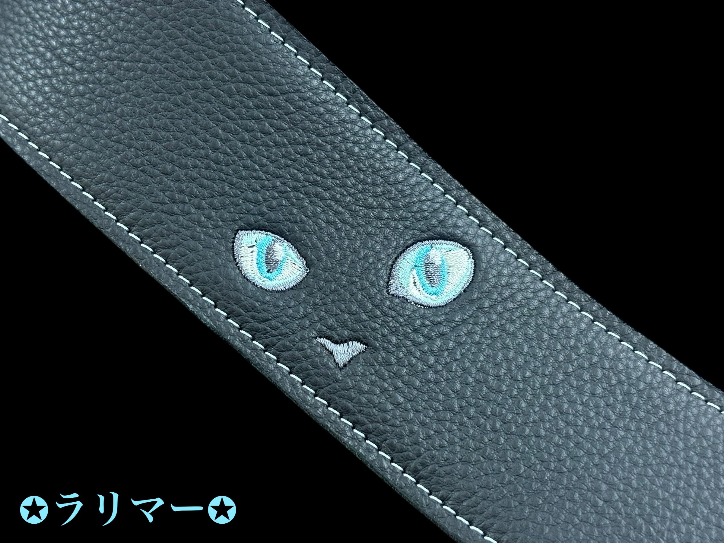 ねこ刺繍ハンカチ（ロシアンブルー） | ギターストラップ専門店 Grande