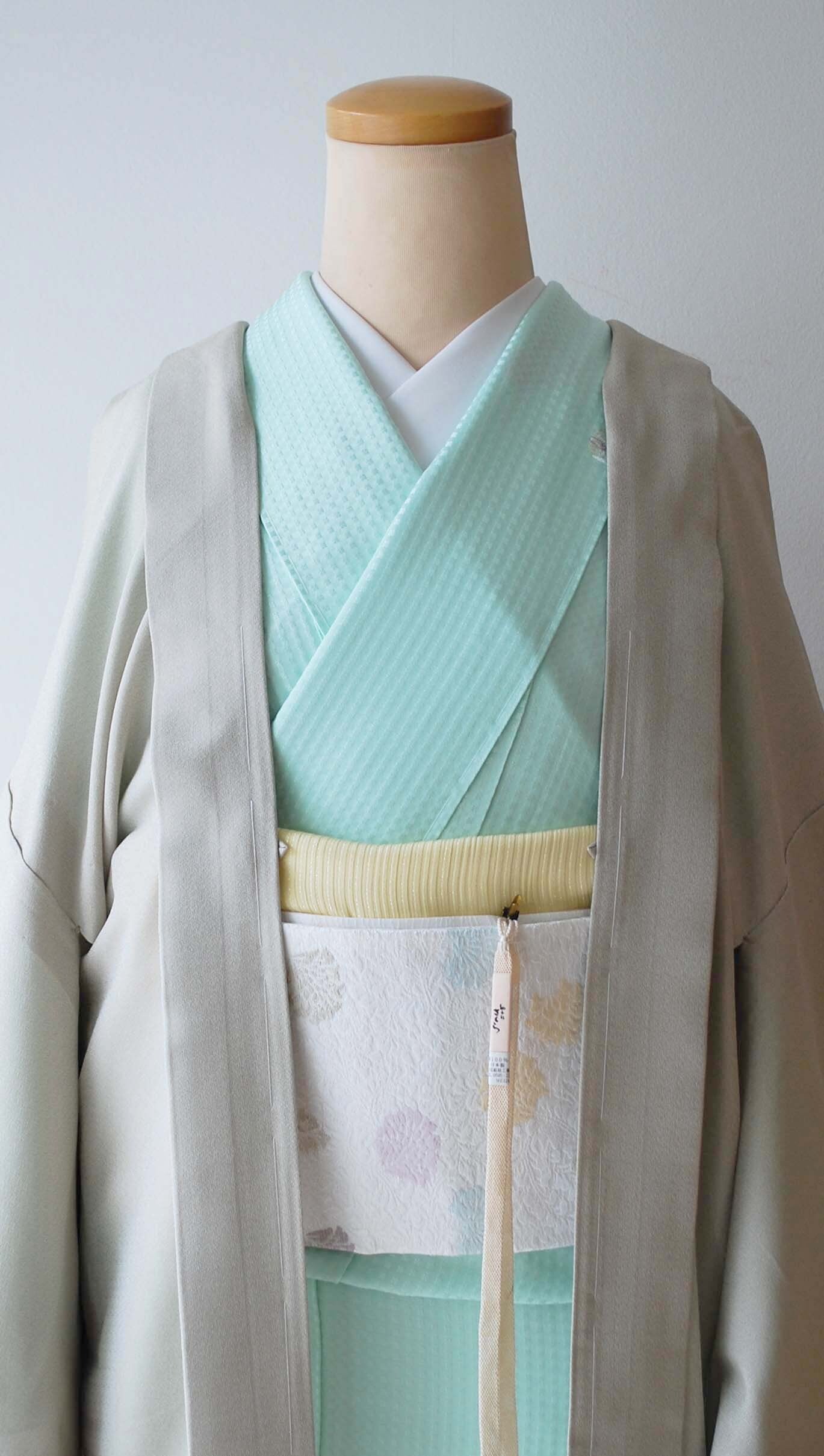 【御召羽織】御召織 素色 無地薄羽織