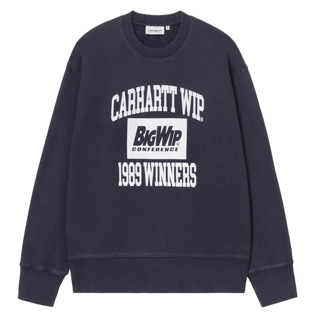 carhartt 1989 Winners Sweat - Dark Navy, Heavy stone wash 1989ウィナーズスウェット
