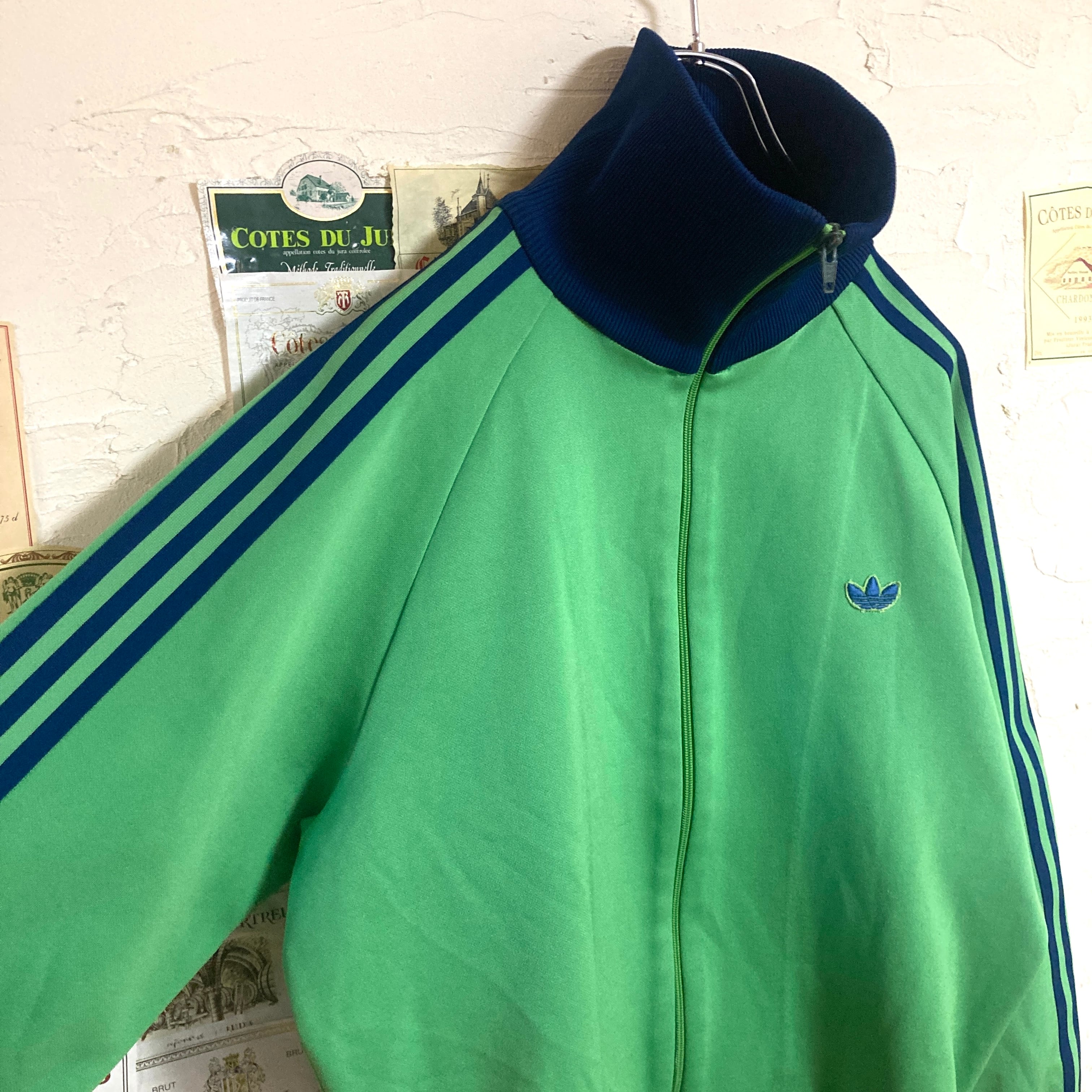 80s adidas デサント製トラックジャケット　ジャージ　グリーン