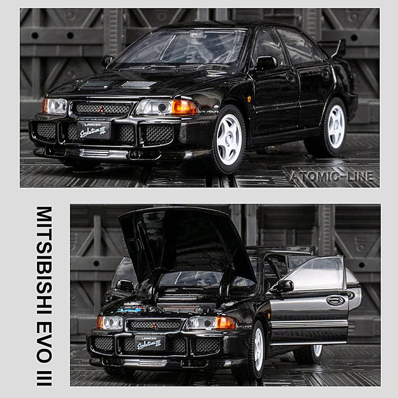 三菱 LANCER Evolution 3 III ミニカー 1/32 全4色 ライト点灯