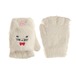 M2692W-1:Cute Kitten Fluffy Gloves 3-6 Years-WHITE