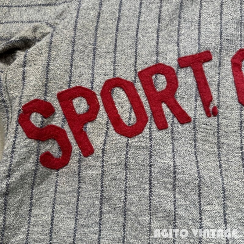 Circa 1930's SPORT－RADIO CENTRE INC ウールベースボールシャツ