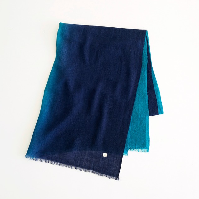 merino wool bi-color stall　c/#navy×emerald