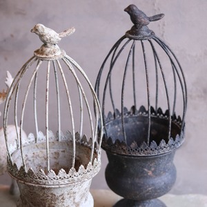 mondimanche ブリキ植木鉢　カージカップポットS W　UF651|1~2ポット植え込みのシャビーシックな鉢　お玄関がオシャレに変わります