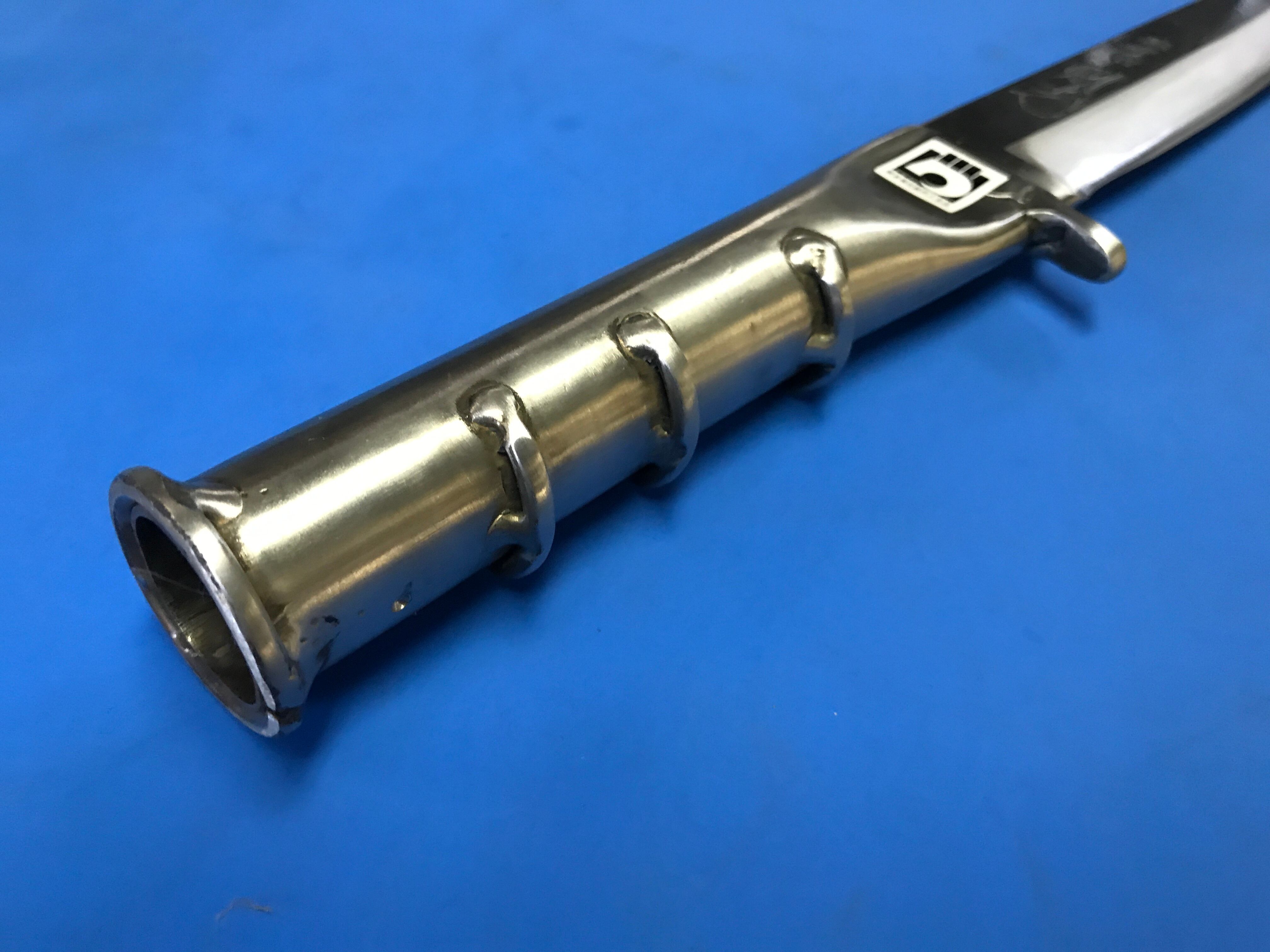 受注生産品】狩猟用剣鉈（パイプ） 240mm（革鞘付き