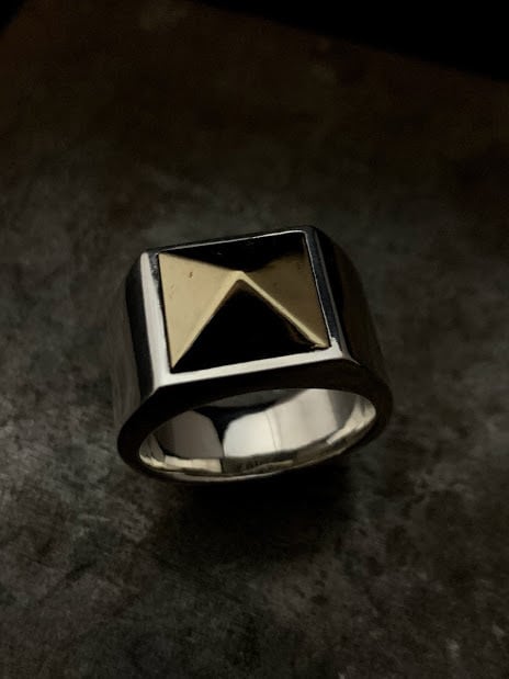 ピラミッドリング　極太リング　リング19　シルバー925リング ピラミッドリング 極太リング リング19 シルバー925リング