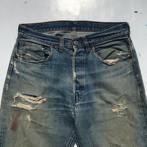 60's 70's LEVI'S 501 Big E リーバイス 刻印2 ウエストチェーンステッチ 足長R 不均等V ダメージ グランジ系 USA製  JUNK W33 希少 ヴィンテージ | agito vintage powered by BASE