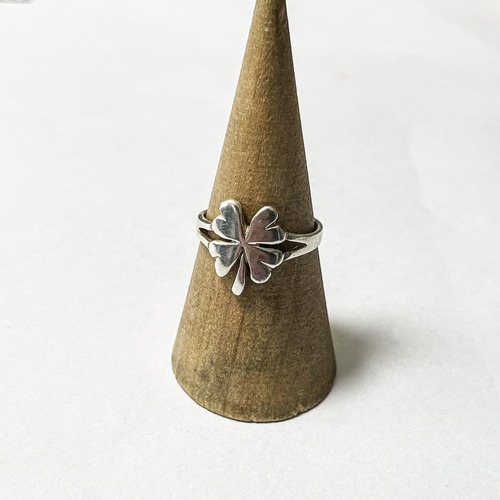Old 925 Silver Four-Leaf Clover Ring