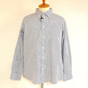 One Wash Button-Down L/S Tapered Shirts　Black Stripe Broad