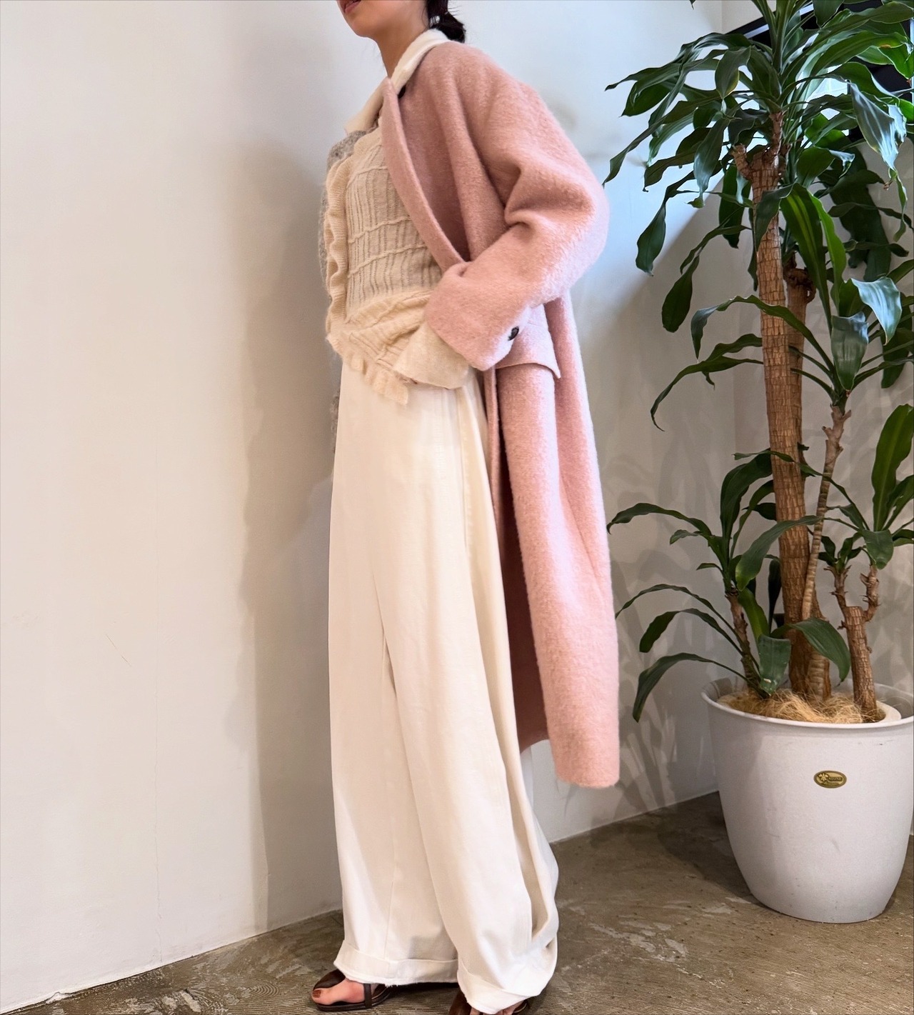 エイミーロウ  Eimee Law Ｗシャギー配色ロングコート