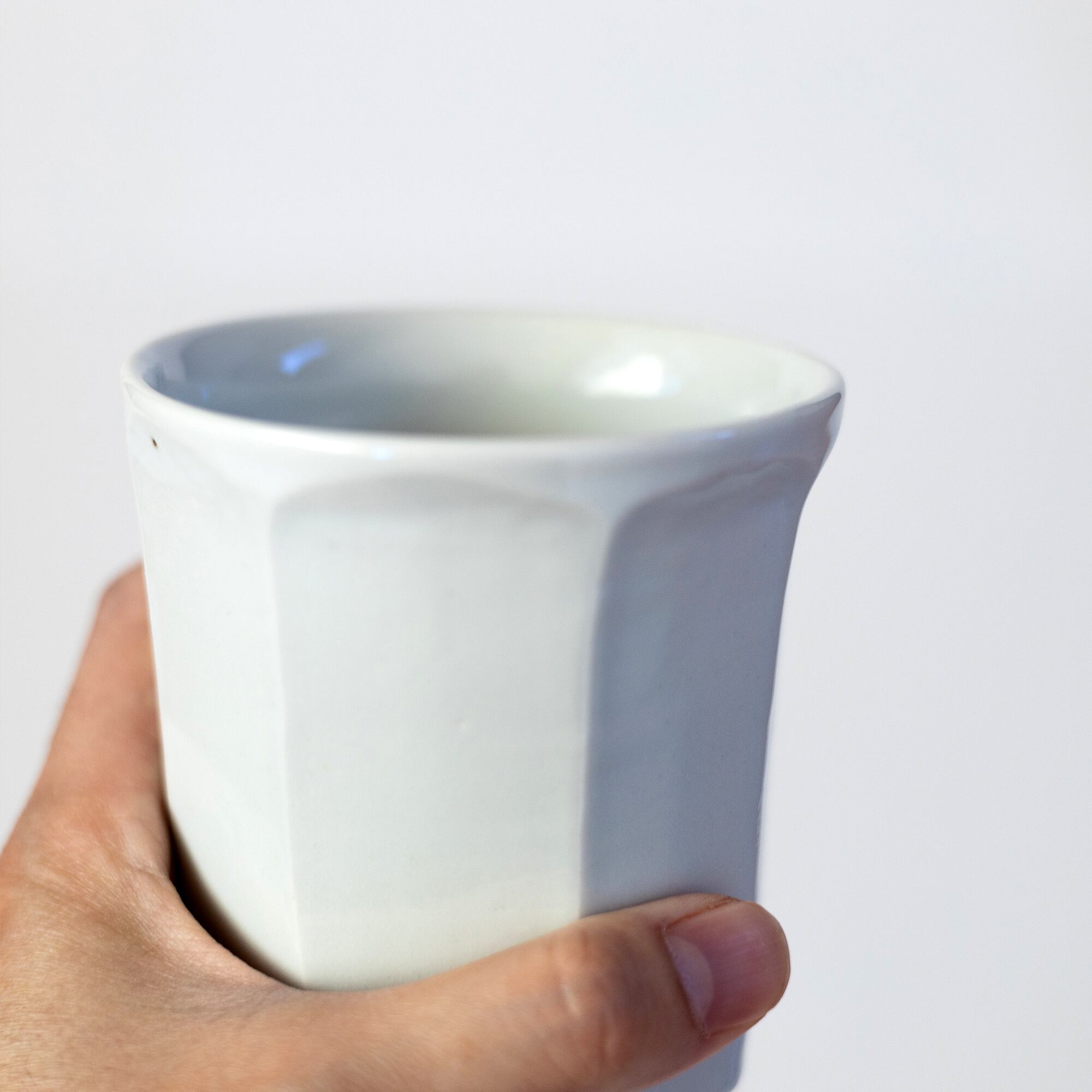 白磁面取カップ | お花畠窯（陶芸作家・高桑 英隆）｜通販サイト