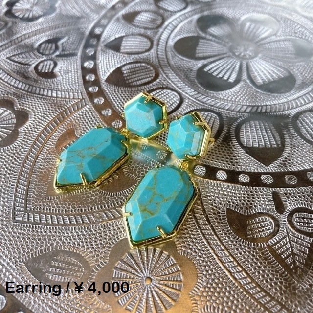 TOPANGA Jewelry　ターコイズヘキサピアス
