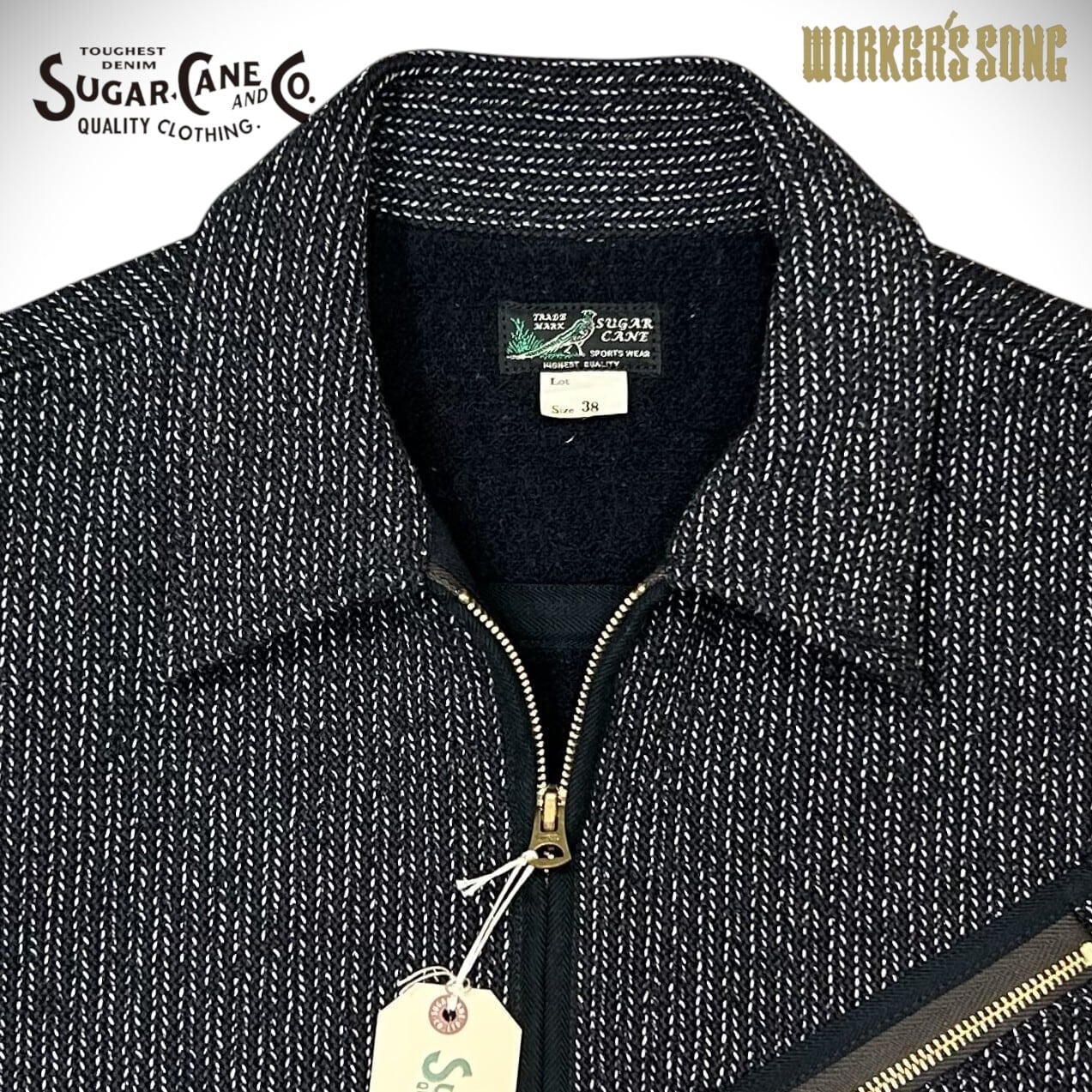 シュガーケーン ビーチクロス ジップ ジャケット アメカジ ごましお