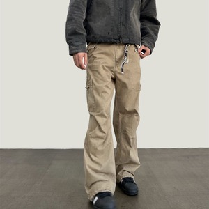 オールドウォッシュヴィンテージレトロダメージ加工ビッグポケットパンツ　1186