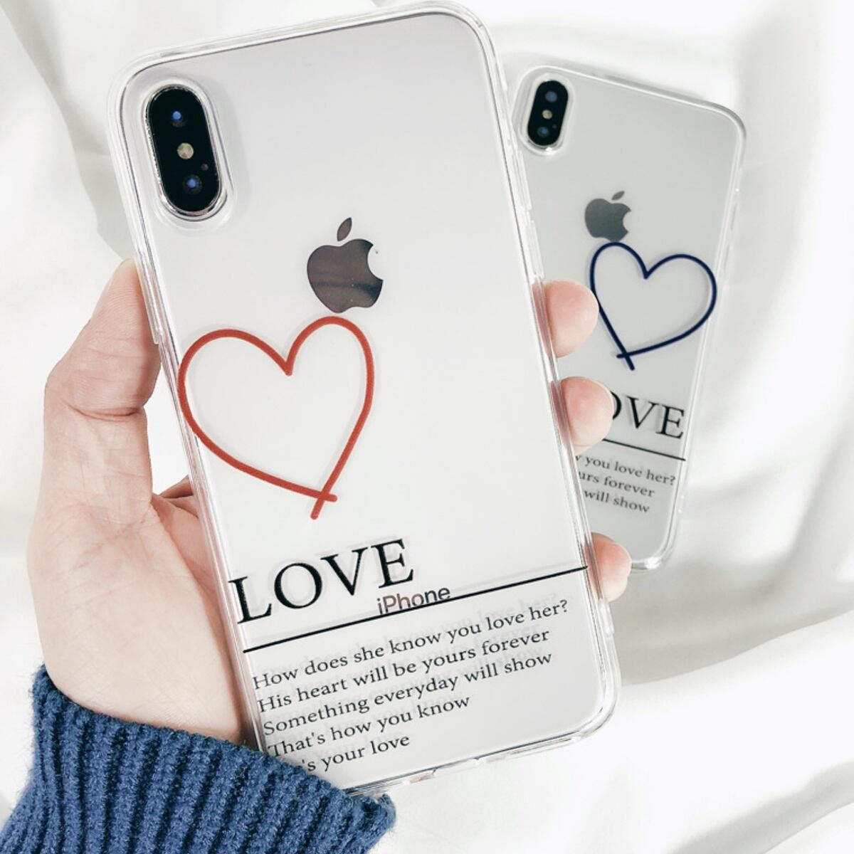 Iphone ケース 韓国 シンプルカップルハートクリアケース 透明 Tpu 個性的 シンプル 大人 可愛い おしゃれ Iphone7 Iphone8 Iphonese2 Iphonex Iphonexs Iphonexr スマホケース 携帯ケース セレクトショップオンリーユー