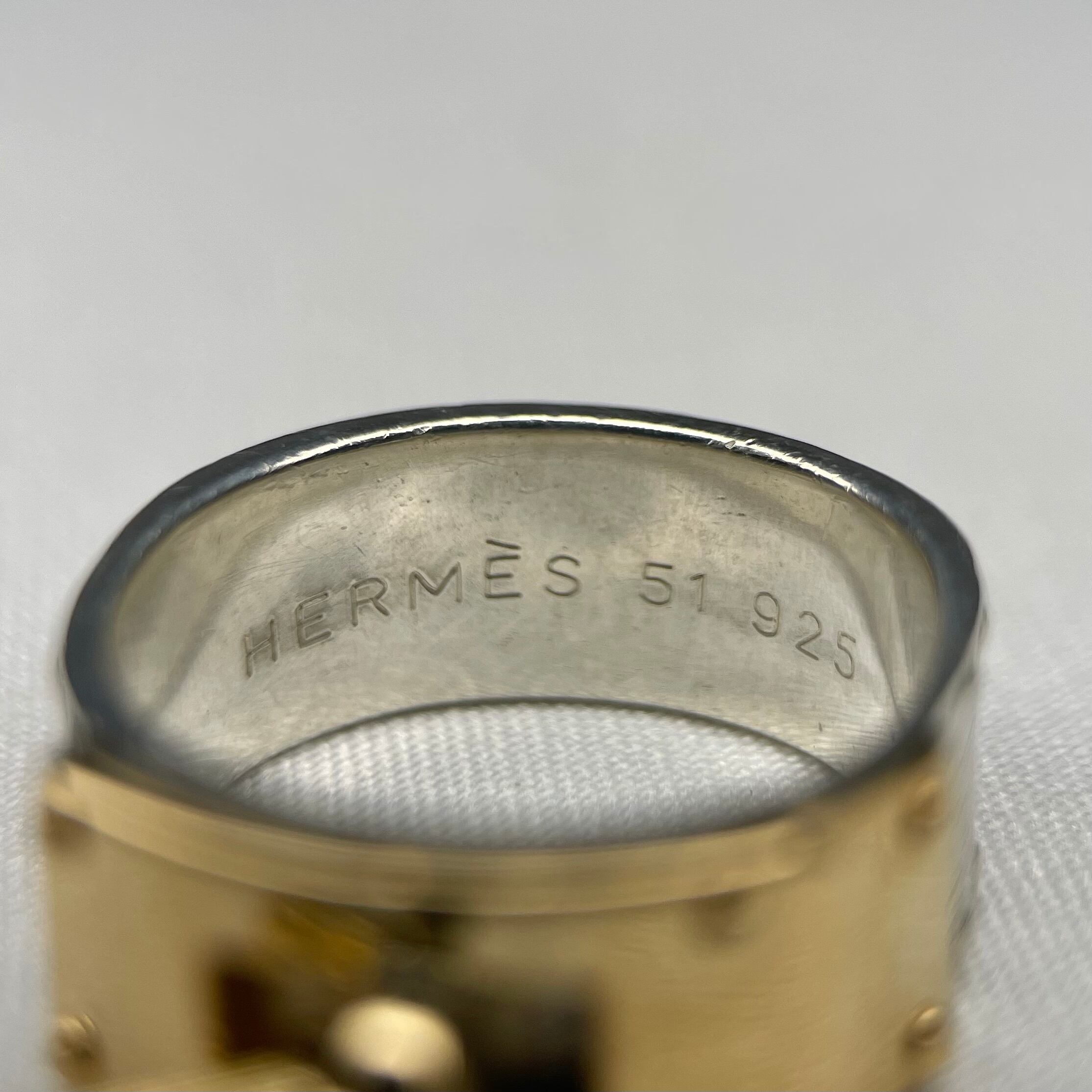 HERMES 約13号 ケリー カデナ リング シルバー925 K18 エルメス | 2122 