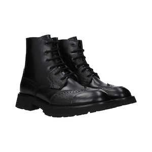 ALEXANDER MCQUEEN アレキサンダーマックイーン メンズ アンクルブーツ レザー ブラック