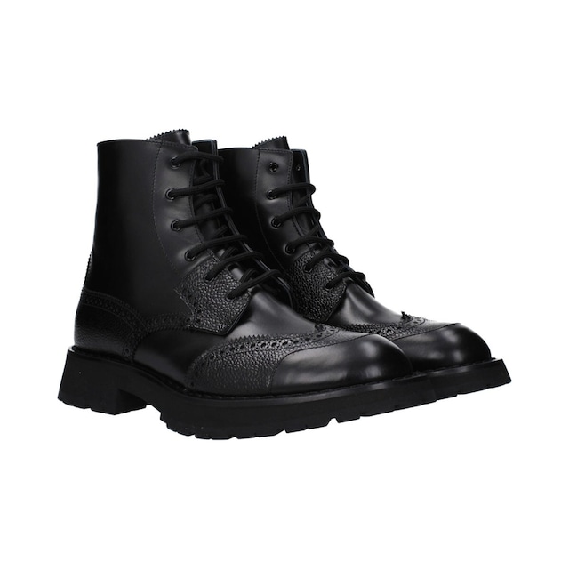 ALEXANDER MCQUEEN アレキサンダーマックイーン メンズ アンクルブーツ レザー ブラック